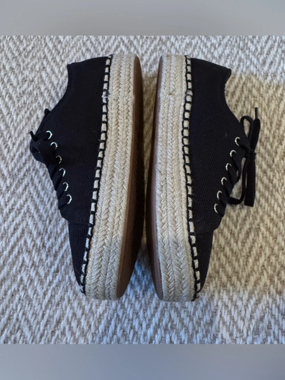 Tretorn Eve Black/Kona Tan Canvas Espadrille Sneakers | Size 8